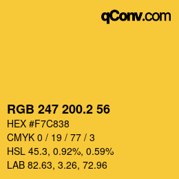カラーコード: RGB 247 200.2 56 | qconv.com