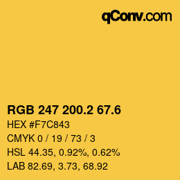 カラーコード: RGB 247 200.2 67.6 | qconv.com