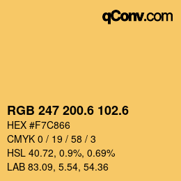 カラーコード: RGB 247 200.6 102.6 | qconv.com