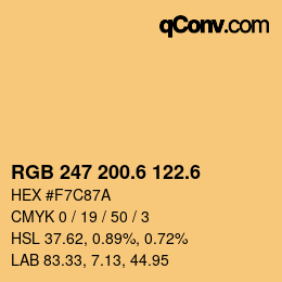 カラーコード: RGB 247 200.6 122.6 | qconv.com