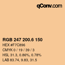カラーコード: RGB 247 200.6 150 | qconv.com