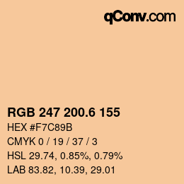 カラーコード: RGB 247 200.6 155 | qconv.com