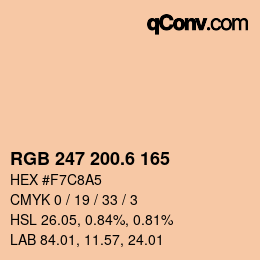 カラーコード: RGB 247 200.6 165 | qconv.com