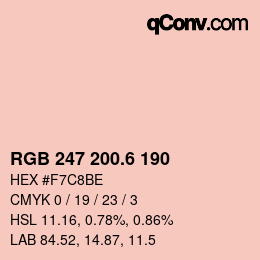 カラーコード: RGB 247 200.6 190 | qconv.com