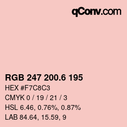 カラーコード: RGB 247 200.6 195 | qconv.com