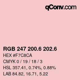 カラーコード: RGB 247 200.6 202.6 | qconv.com