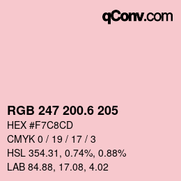 カラーコード: RGB 247 200.6 205 | qconv.com
