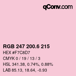 カラーコード: RGB 247 200.6 215 | qconv.com