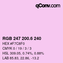 カラーコード: RGB 247 200.6 240 | qconv.com