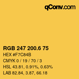 カラーコード: RGB 247 200.6 75 | qconv.com