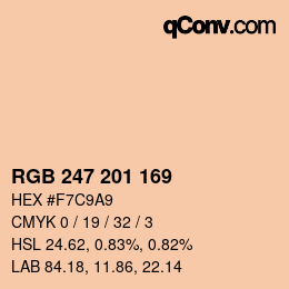 Color code: RGB 247 201 169 | qconv.com