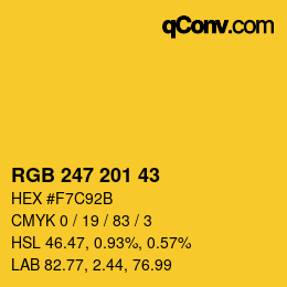カラーコード: RGB 247 201 43 | qconv.com