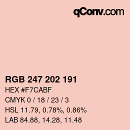 Color code: RGB 247 202 191 | qconv.com