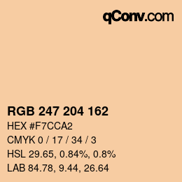 Color code: RGB 247 204 162 | qconv.com
