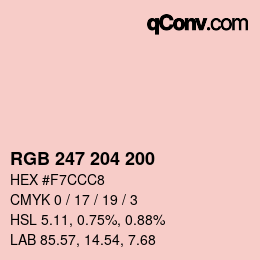 Code couleur: RGB 247 204 200 | qconv.com