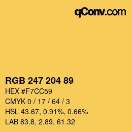 カラーコード: RGB 247 204 89 | qconv.com