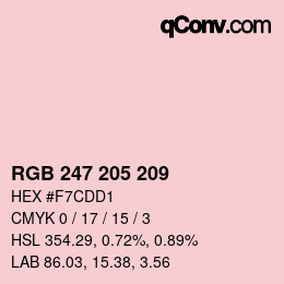 Color code: RGB 247 205 209 | qconv.com