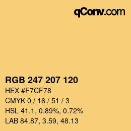 Farbcode: RGB 247 207 120 | qconv.com