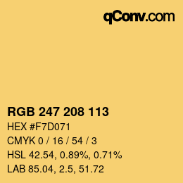 Farbcode: RGB 247 208 113 | qconv.com
