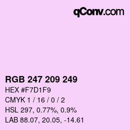 Color code: RGB 247 209 249 | qconv.com