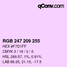 カラーコード: RGB 247 209 255 | qconv.com