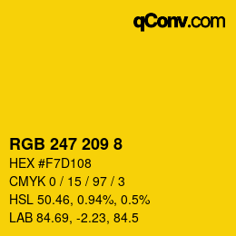 颜色代码: RGB 247 209 8 | qconv.com