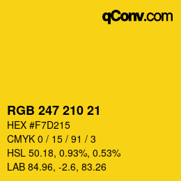 カラーコード: RGB 247 210 21 | qconv.com