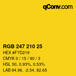 Color code: RGB 247 210 25 | qconv.com