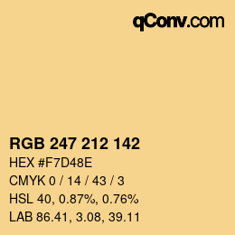 Código de color: RGB 247 212 142 | qconv.com