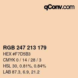 Code couleur: RGB 247 213 179 | qconv.com