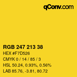 颜色代码: RGB 247 213 38 | qconv.com