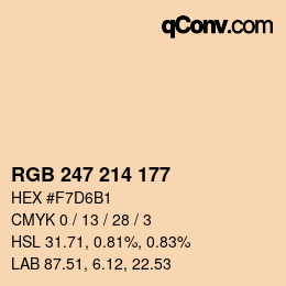 Color code: RGB 247 214 177 | qconv.com