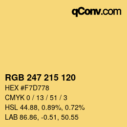 Código de color: RGB 247 215 120 | qconv.com