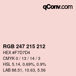 颜色代码: RGB 247 215 212 | qconv.com