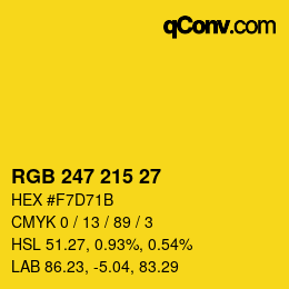 カラーコード: RGB 247 215 27 | qconv.com