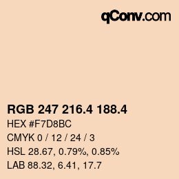 カラーコード: RGB 247 216.4 188.4 | qconv.com