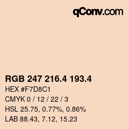 カラーコード: RGB 247 216.4 193.4 | qconv.com