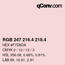 カラーコード: RGB 247 216.4 218.4 | qconv.com