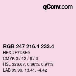 カラーコード: RGB 247 216.4 233.4 | qconv.com