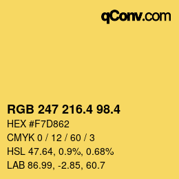 カラーコード: RGB 247 216.4 98.4 | qconv.com