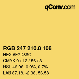 カラーコード: RGB 247 216.8 108 | qconv.com