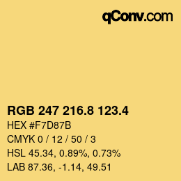 カラーコード: RGB 247 216.8 123.4 | qconv.com