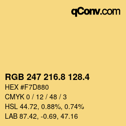カラーコード: RGB 247 216.8 128.4 | qconv.com