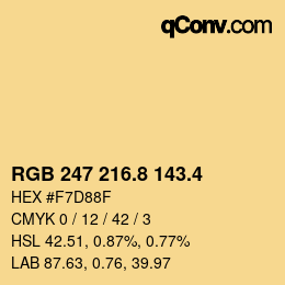カラーコード: RGB 247 216.8 143.4 | qconv.com