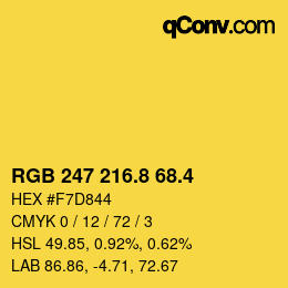 カラーコード: RGB 247 216.8 68.4 | qconv.com