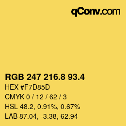 カラーコード: RGB 247 216.8 93.4 | qconv.com