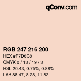 Color code: RGB 247 216 200 | qconv.com