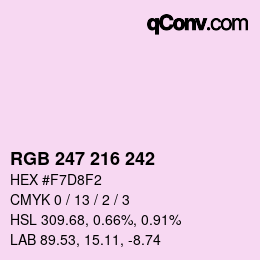 Farbcode: RGB 247 216 242 | qconv.com