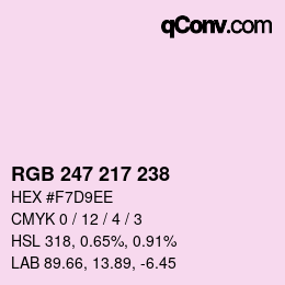 カラーコード: RGB 247 217 238 | qconv.com
