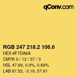 カラーコード: RGB 247 218.2 106.6 | qconv.com